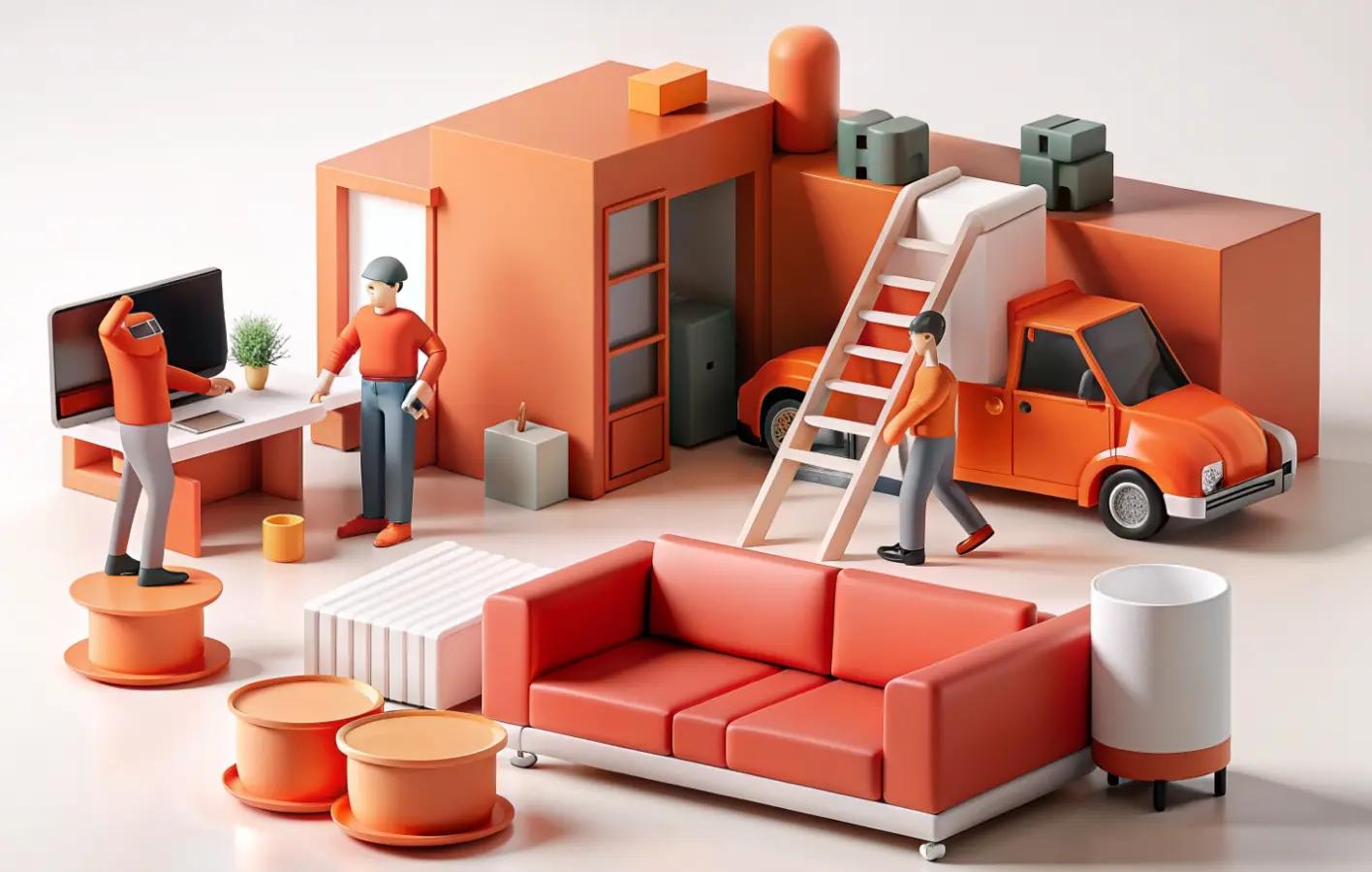 Cat peeking out of a cardboard box with a clear blue sky in the background.